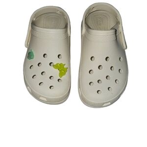 CROCS Kids Off-White Clogs with Fun Charms 6